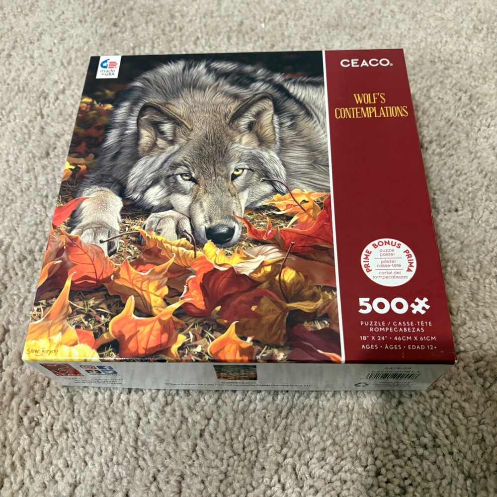 Ceaco Wolfs Contemplations Sealed‎ Unopened 500 Piece Puzzle Made in USA